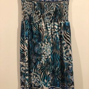 Cache Dresses - Cache Small Blue, White, Silver & Black Strapless Cache Dresses - Cache Small Blue, White, Silver & Black Strapless